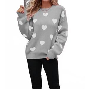 NEW LOVESOFT knit long sleeve pullover sweater in grey